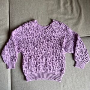 Lavender purple hand knitted sweater, size small